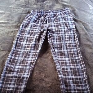 Men's Plaid Pajama Pants in Black and White